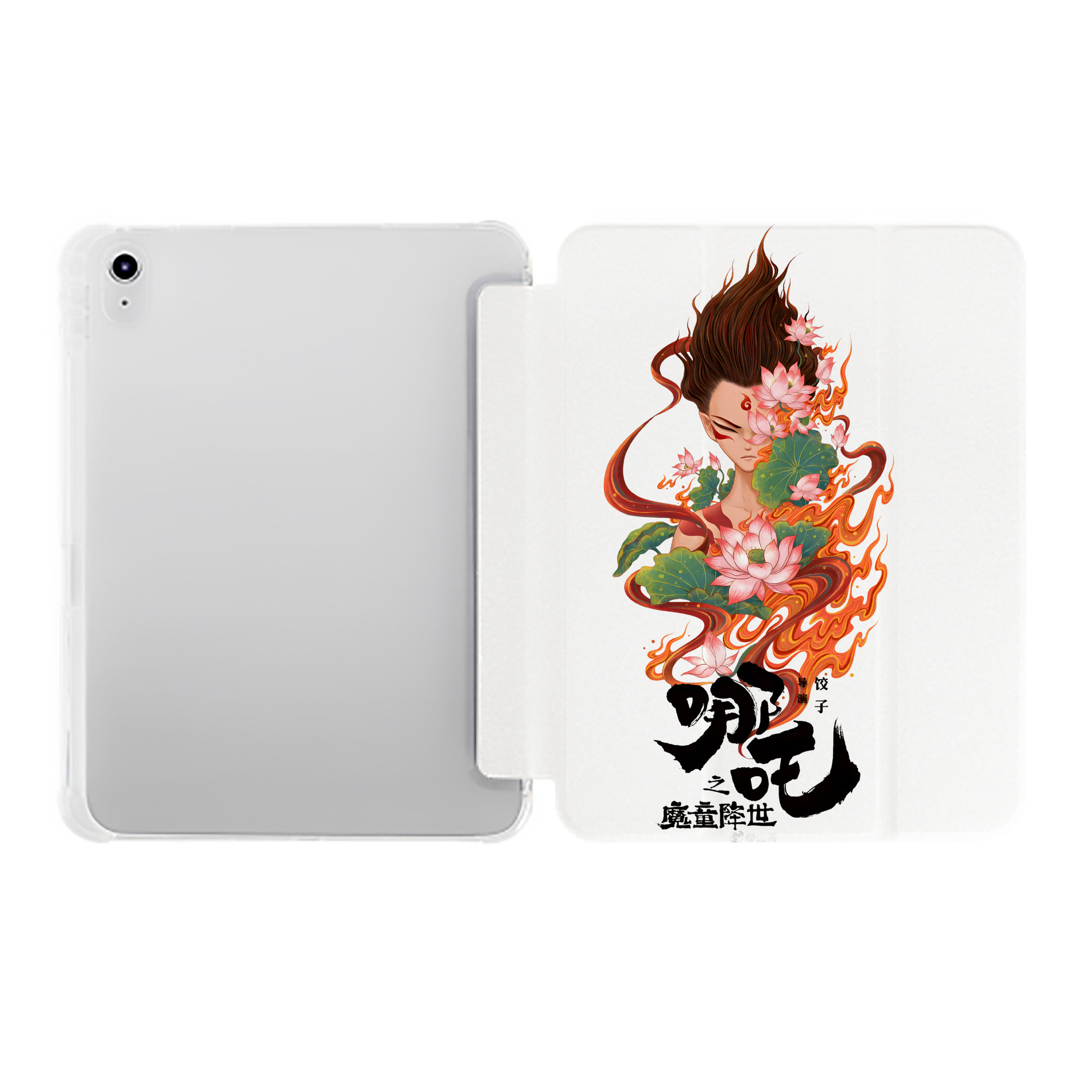 （画像用） Ne Zha 2 ナタ 魔童の大暴れ IPad ケース ペン収納付き 三つ折りスタンド PUレザー×シリコン 対応機種9.5/10.5/10.9インチ